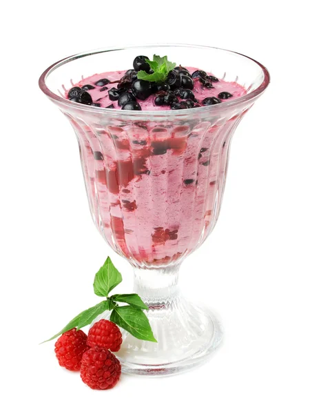 Berry fruit yogurt — Stock Photo, Image