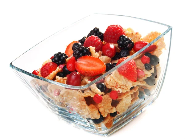 Зерновые завтраки с ягодами — стоковое фото