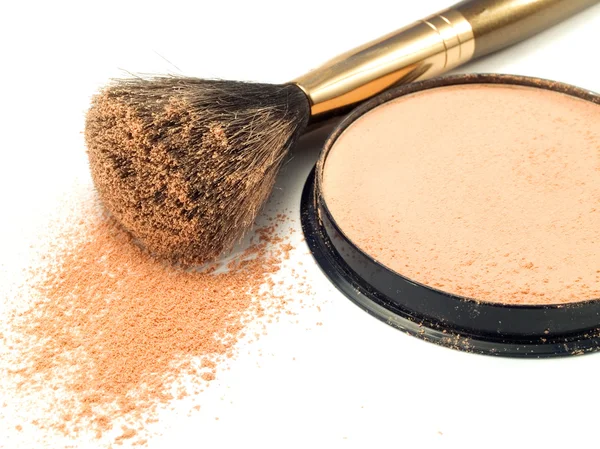 Face Powder with brush Royalty Free Stock Images