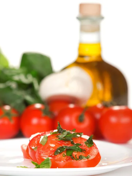 Caprese salatası domates ile — Stok fotoğraf