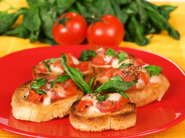 Domates ile İtalyan bruschetta — Stok fotoğraf