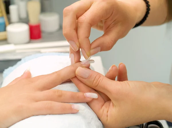 Preparing fingers for manicure — Stock Photo, Image