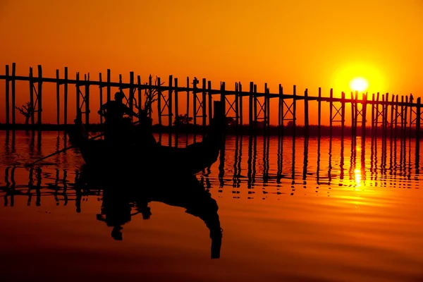 U Bein Köprüsü, Mandalay, Myanmar — Stok fotoğraf