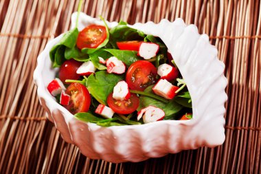 Mediterranean seafood salad clipart