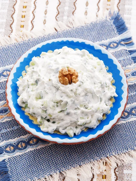 Tzatziki greek salad — Stock Photo, Image