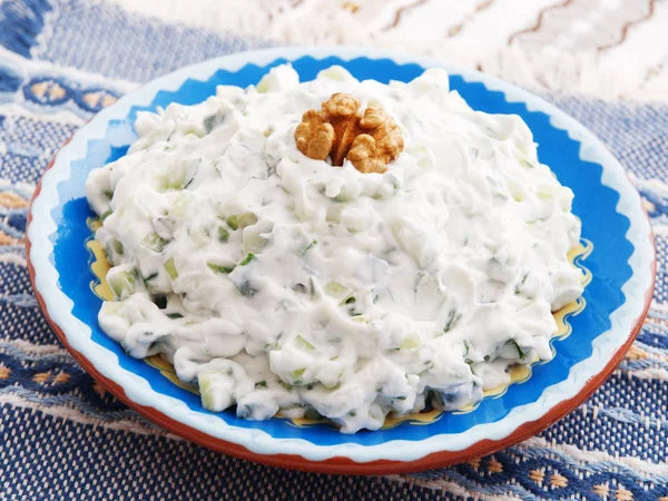 Tzatziki greek salad — Stock Photo, Image