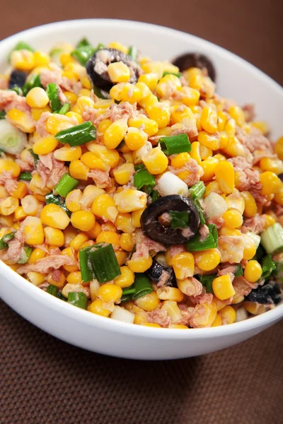 Tuna salad with sweet corn — Stock Photo, Image