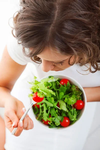 Volgens vrouw eten Salade — Stockfoto