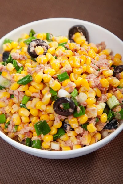 Tuna salad with sweet corn — Stock Photo, Image