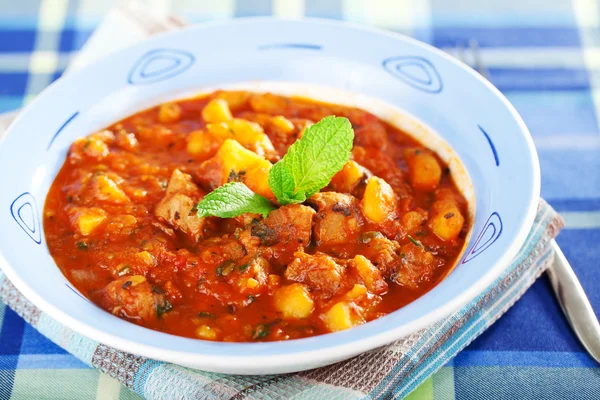 Lamb stew on table — Stock Photo, Image