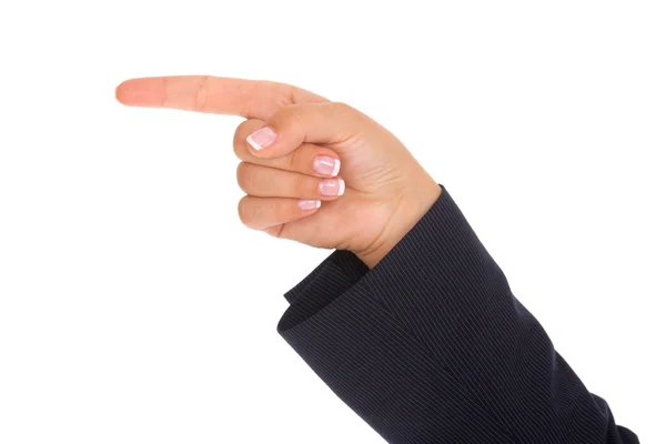Zeigefinger der Geschäftsfrau — Stockfoto