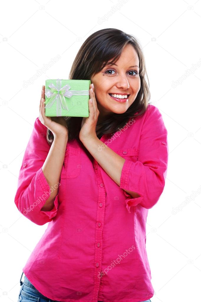 Woman with  gift box