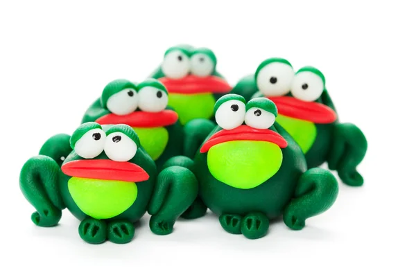 Frogs made of polymer clay — Stock Photo, Image