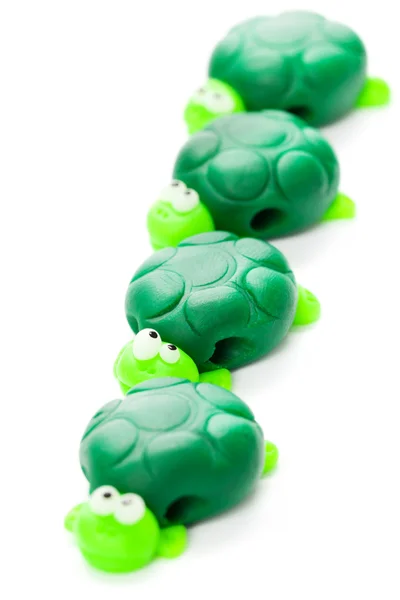 Sköldpaddorna tillverkade av polymerlera — Stockfoto