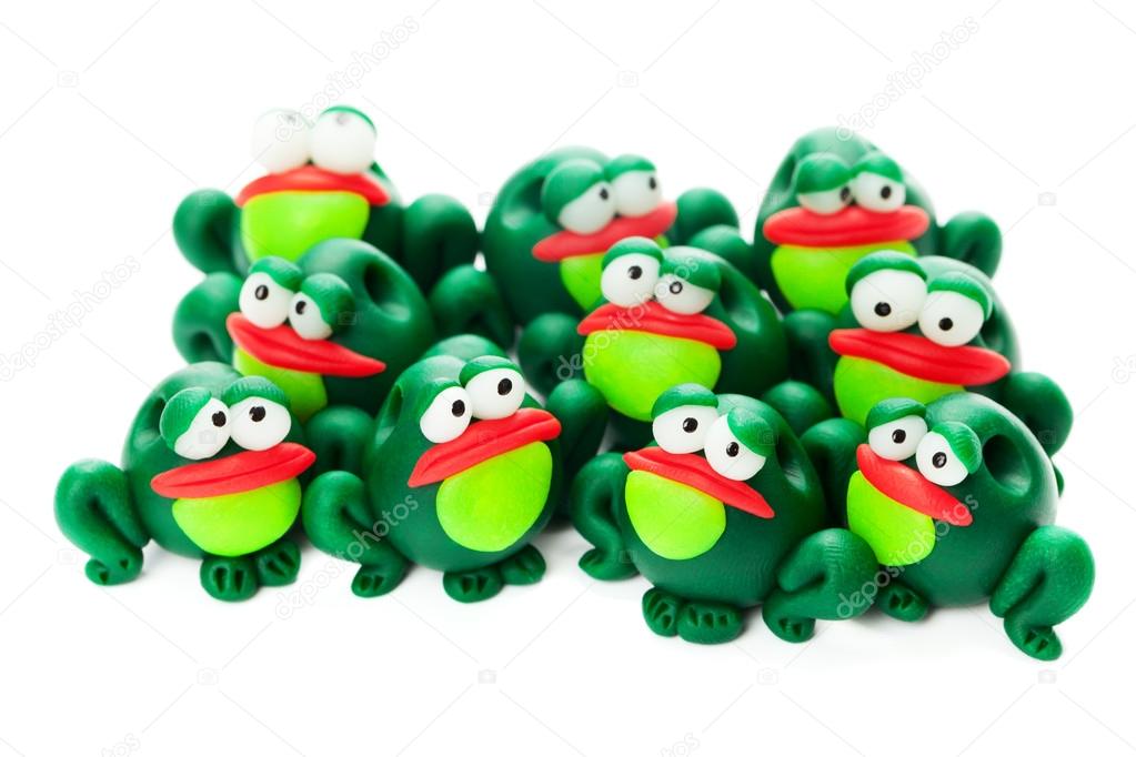 Frogs made of polymer clay
