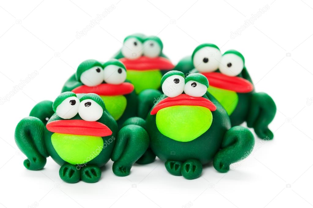 Frogs made of polymer clay
