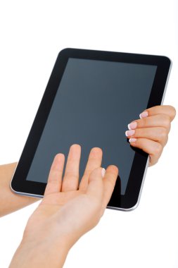 kadın holding tablet