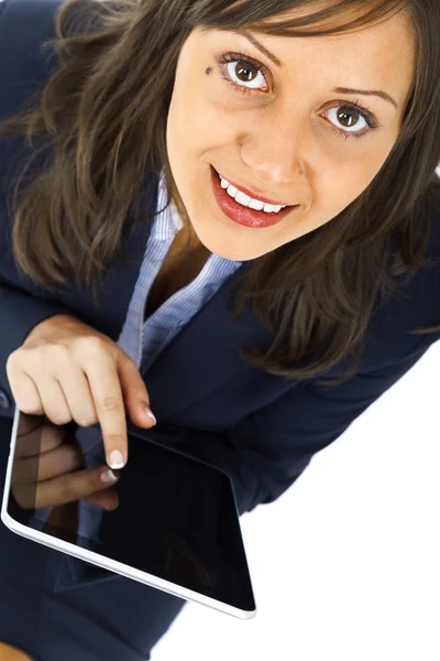 Zakenvrouw met digitale tablet — Stockfoto