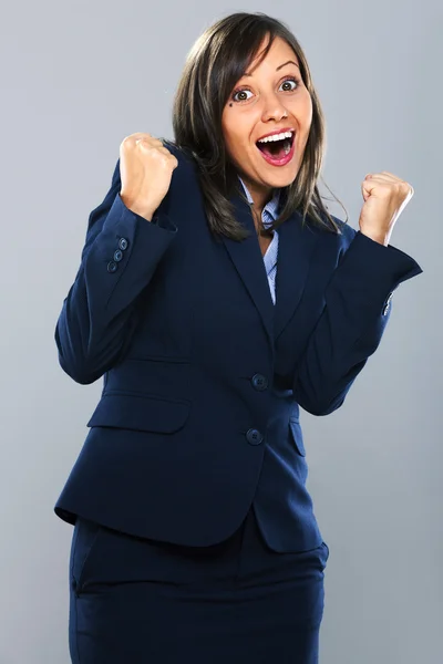 Happy opgewonden zakenvrouw — Stockfoto