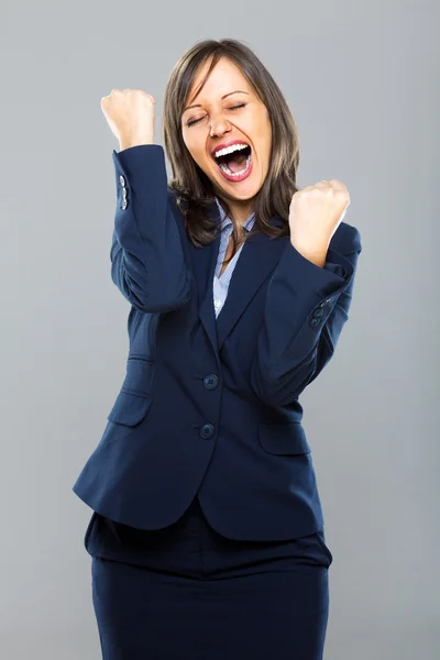 Happy opgewonden zakenvrouw — Stockfoto