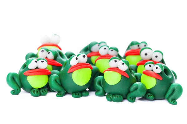 Frogs made of polymer clay — Stock Photo, Image