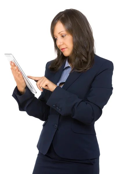 Jonge zakenvrouw met Tablet PC — Stockfoto
