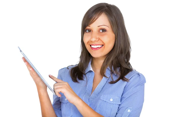 Young Businesswoman with tablet — Stock Photo, Image