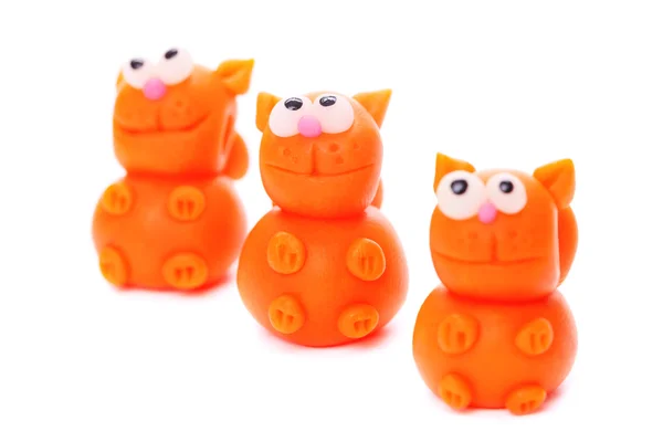 Cats made of polymer clay — Stock Photo, Image