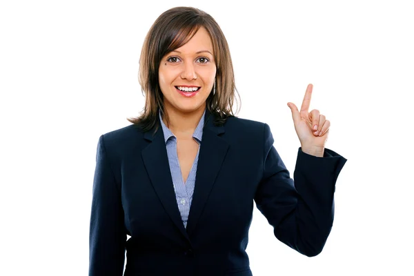 Happy Businesswoman pointing — Stock Photo, Image