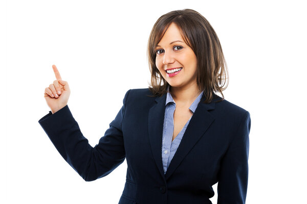 Happy Businesswoman pointing