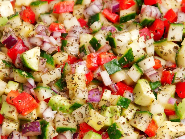 Salada com tomate e pimentão vermelho — Fotografia de Stock