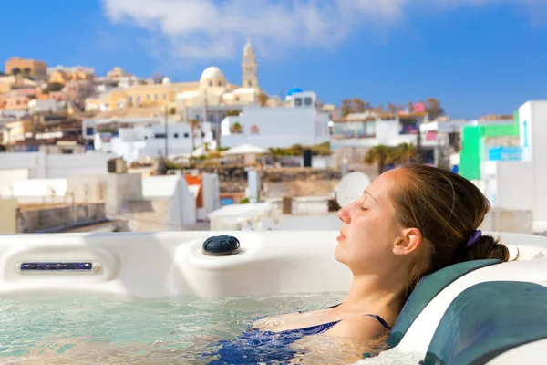 Summer resort in Fira, Santorini — Stock Photo, Image
