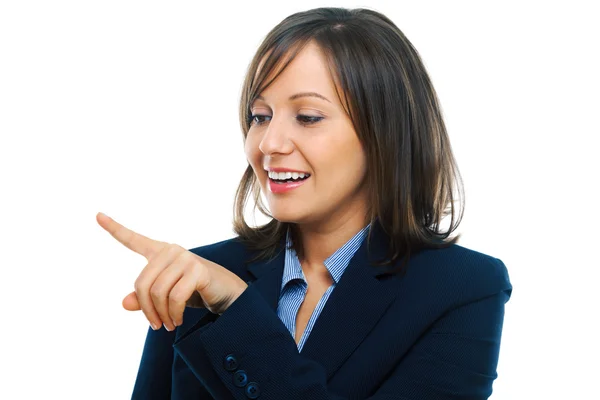 Businesswoman pointing at something — Stock Photo, Image