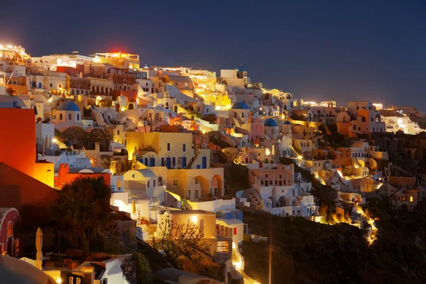 Panorama notturno di Oia — Foto Stock