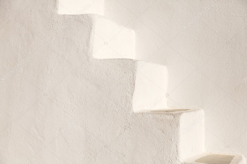 White stairs on church wall