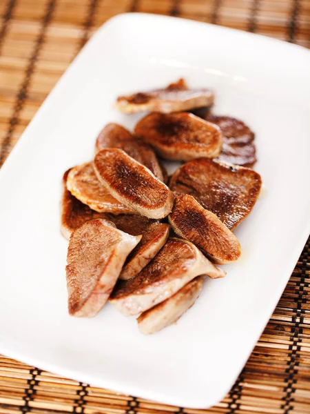 Fried veal tongue — Stock Photo, Image