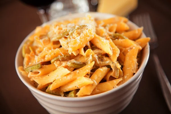 Pasta Penne with cheese — Stock Photo, Image