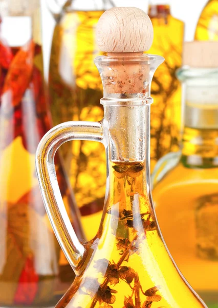 Lahvičky olivového oleje — Stock fotografie