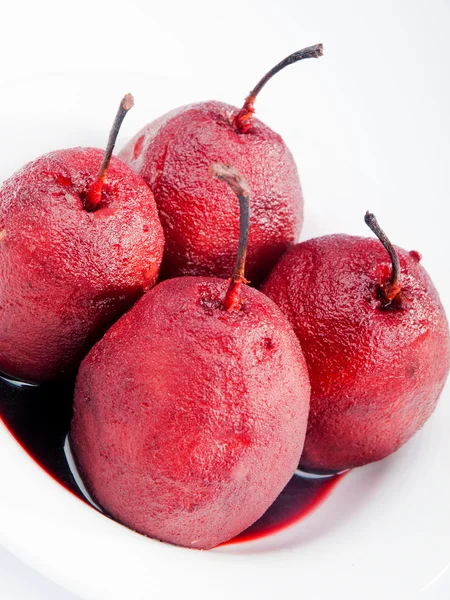 Pears with red wine — Stock Photo, Image