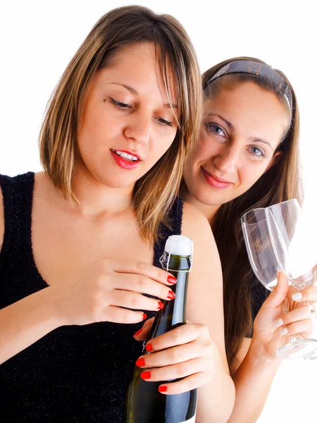 Women celebrating with champagne — Stock Photo, Image