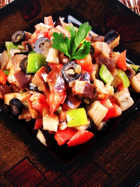 Salad with peppers, tomato and mushrooms — Stock Photo, Image