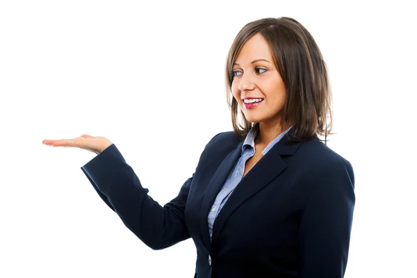 Young Businesswoman  presenting something — Stock Photo, Image