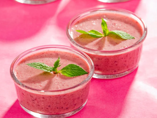 Raspberry cream dessert — Stock Photo, Image