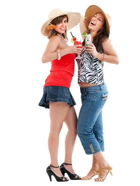 两个女人与鸡尾酒 — 图库照片