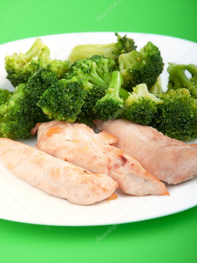 Chicken breasts with broccoli