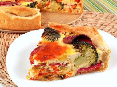 Brokoli ve jambon ile kiş