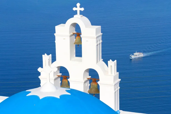 Famous church in Fira, Santorini — Stock Photo, Image