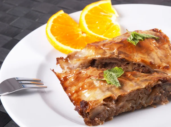 Apple strudel närbild — Stockfoto