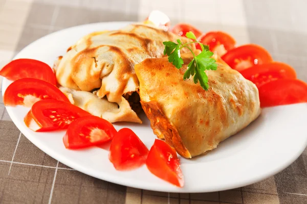 Panqueques con arroz y setas — Foto de Stock