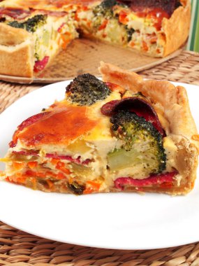 Brokoli ve jambon ile kiş